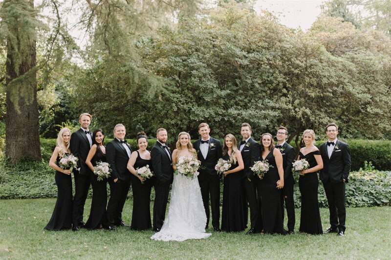 A classic black and white wedding in Winters, California