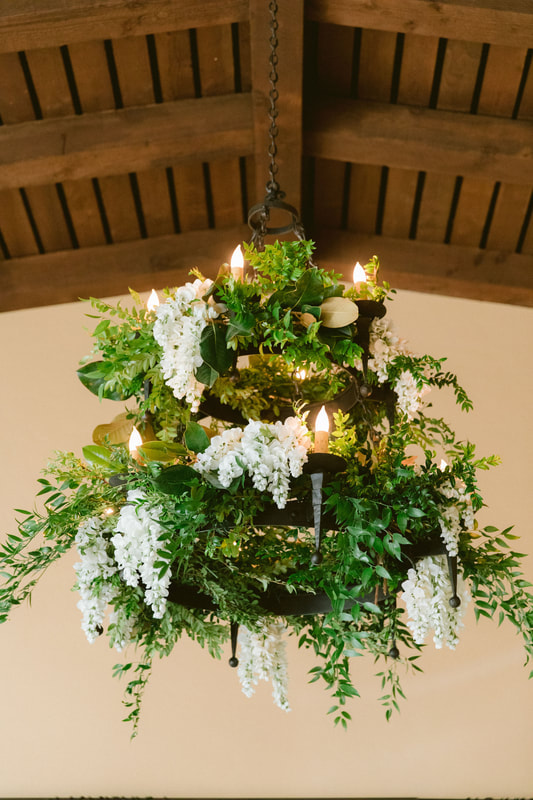 flower and greenery chandelier 