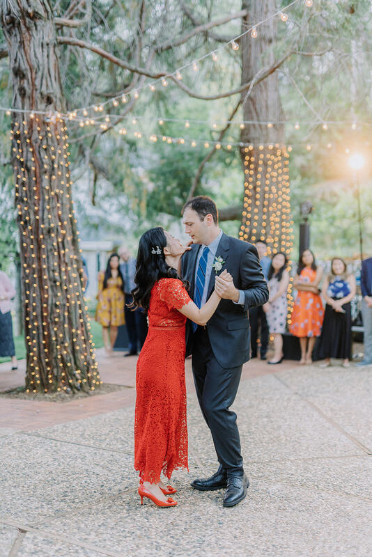 first dance at intimate spring wedding
