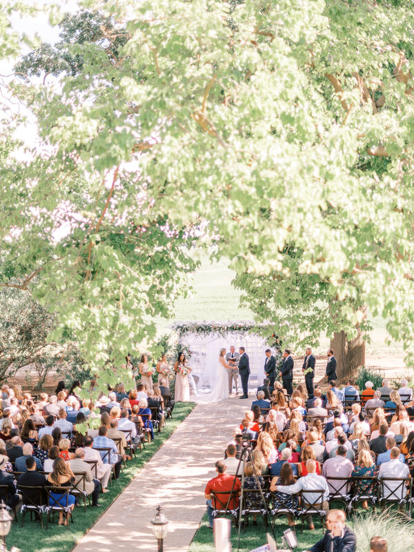 Wedding ceremony at a private estate in Woodland California
