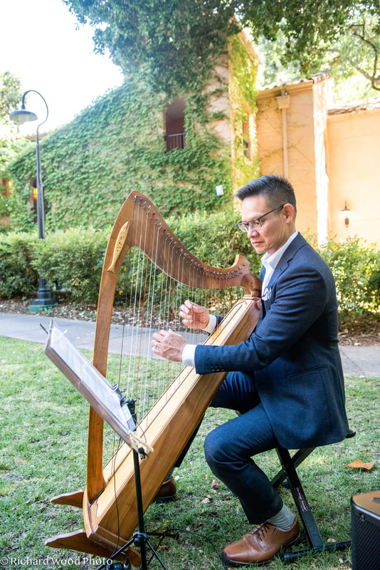 harp player for an intimate elopement in Sonoma