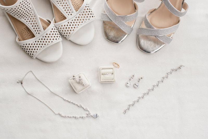 Gray and silver bridal details