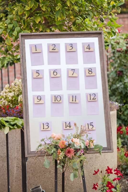 Seating chart for summer wedding