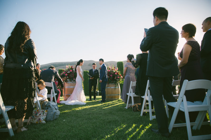 outdoor wedding ceremony at Viansa Winery