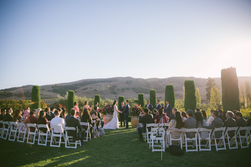 intimate wedding ceremony at Viansa Winery