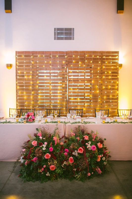 indoor wedding ceremony at winery in California 